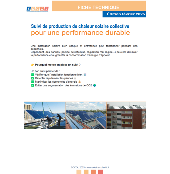 Suivi du fonctionnement et des performances de l'installation 